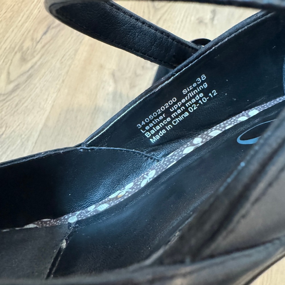 Dansko Becky Mary Jane Block Heels Black Napa Leather Womens EU 38 US 7-7.5 - Picture 5 of 11